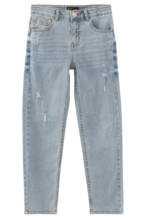 BOYS’ BLUE STRAIGHT JEANS WITH PLACED DISTRESSING by IKKS