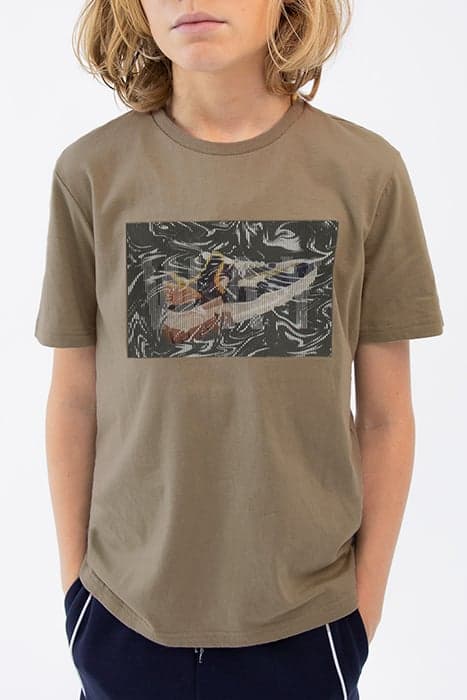 BOYS’ KHAKI LENTICULAR EFFECT RUBBER IMAGE T-SHIRT by IKKS