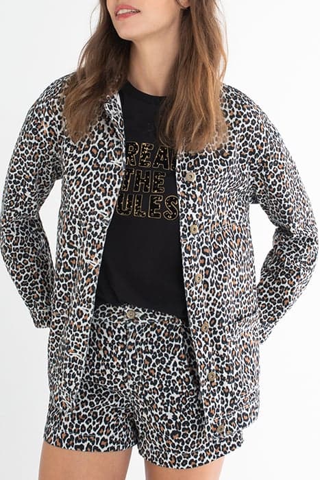 FAWN LEOPARD PRINT DENIM JACKET by ICODE