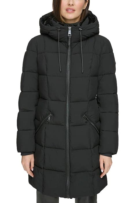 ZIPFRT HGHNECK PUFFR BLACK by DKNY