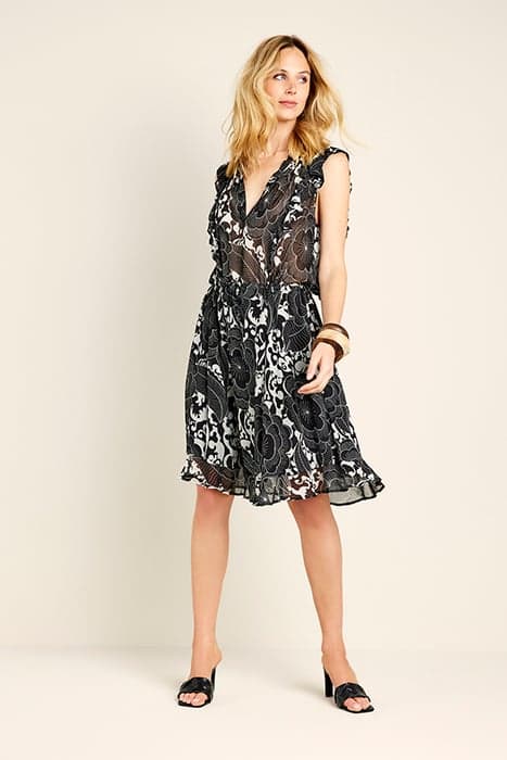 DRESS BOLD FLOWER BLACK by Summum Woman