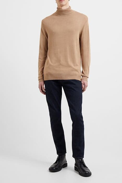 ROLL NECK KNIT LONG SLEEVE TOP CAMEL by French Connection