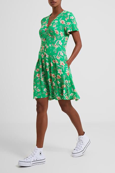 CAMILLE MEADOW V-NECK POCKET MINI DRESS POISE GREEN by French Connection