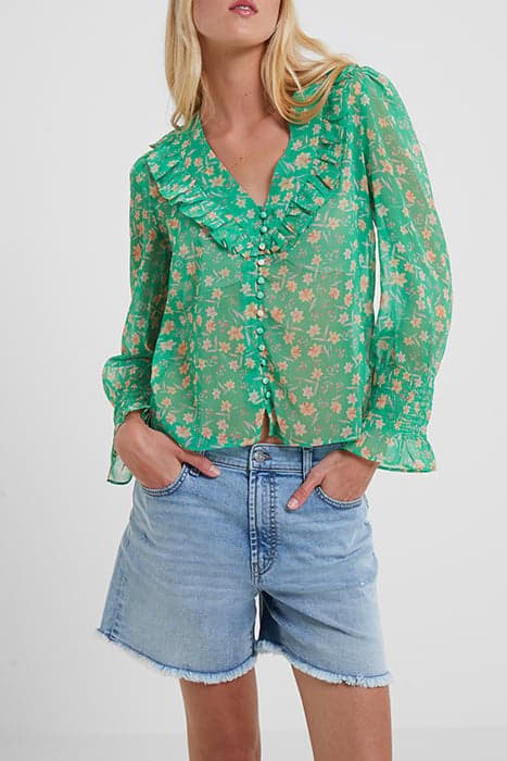 CAMILLE RECYCLED HALLIE CRINKLE TOP POISE GREEN by French Connection