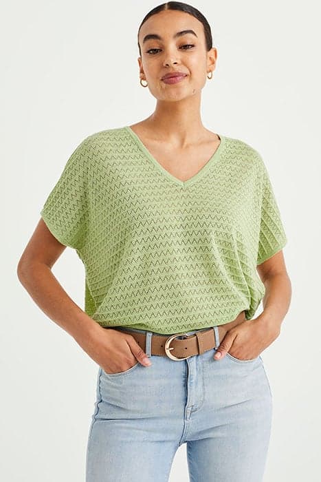 KNITTED PULLOVER LIGHT GREEN by WE Fashion