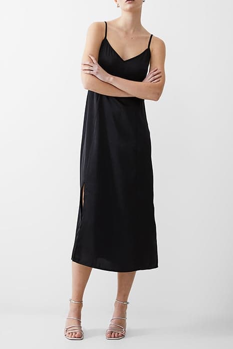 SATIN SLIP DRESS LONG BLACK by French Connection