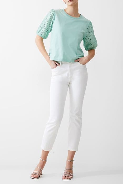 BRODERIE SLEEVE TOP MINT by French Connection