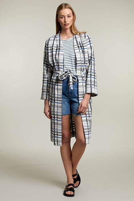 MULTICOLOR CHECKED KIMONO by River Woods