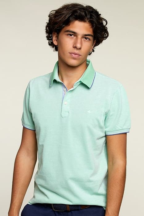 CUSTOM FIT COTTON POLO DARK CRESS MIX by River Woods