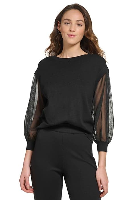 S/S MIX MEDIA SWTR BLACK by DKNY