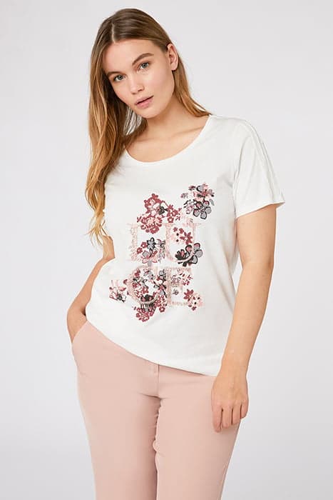 PRINTED COTTON T-SHIRT WHITE by Elena Mirò