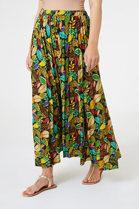 PRINTED JERSEY PLEATED SKIRT GREEN by Elena Mirò