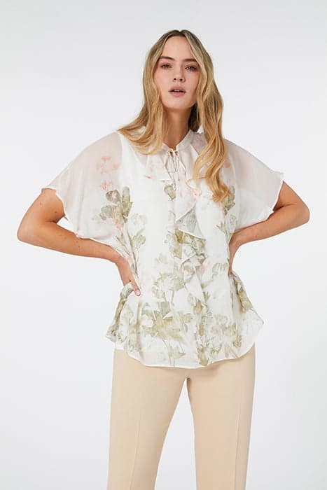 PLACED PRINT VISCOSE BLOUSE GREEN by Elena Mirò