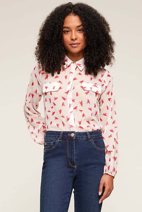 HEART-PATTERNED GEORGETTE SHIRT PINK by Motivi