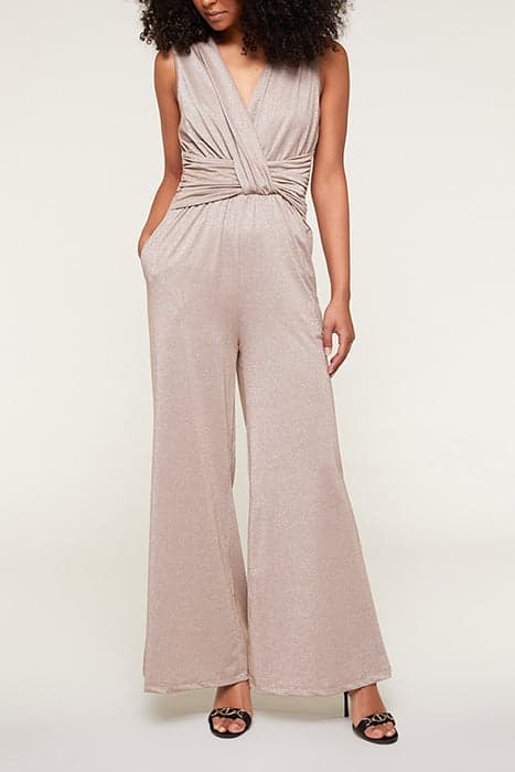 LUREX JUMPSUIT WITH TORCHON BEIGE by Motivi