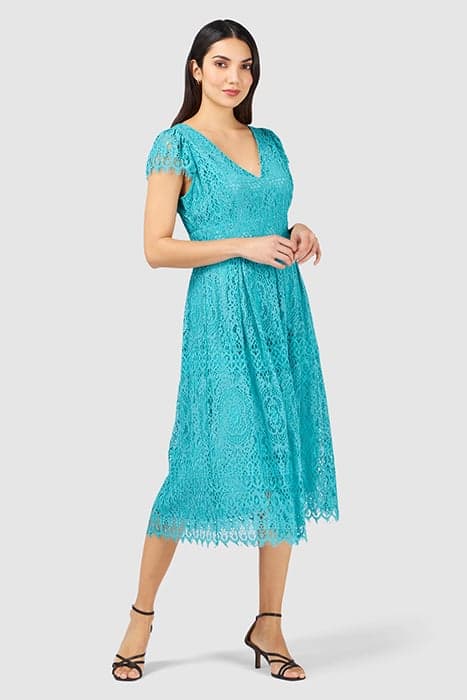 LACE MIDI DRESS DARK BLUE by Oltre