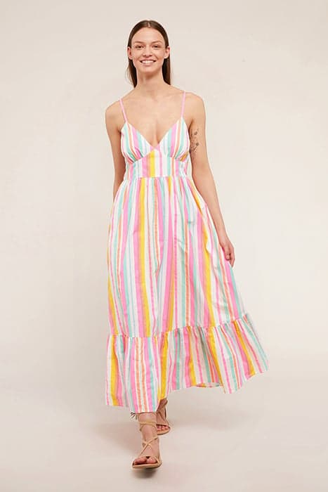 STRIPED SUMMER OVERSIZED DRESS FUCSIA by Motivi