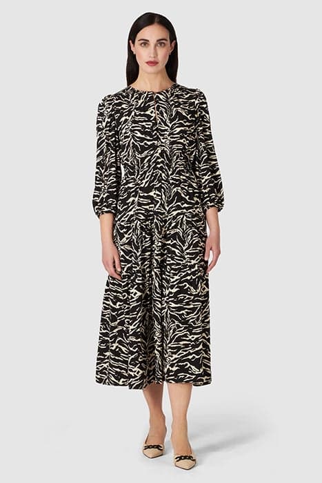 ANIMAL PRINT MIDI DRESS WHITE by Oltre