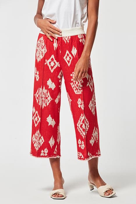 ETHNIC LINEN BAEBO TROUSERS RED by OKY