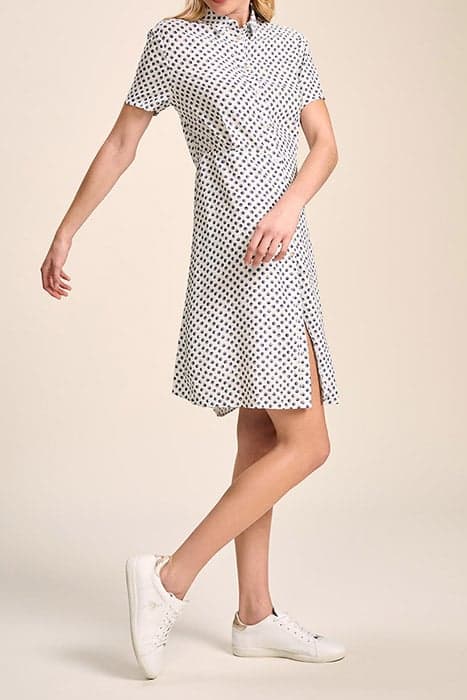 RISE - OFF WHITE SHIRT DRESS WITH GRAPHIC POLKA DOT PRINT by ONE STEP