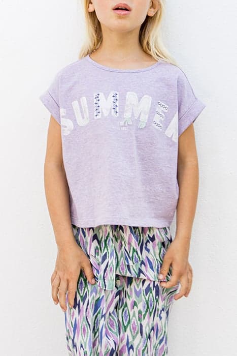 GIRLS’ VIOLET SLOGAN CROPPED T-SHIRT by IKKS