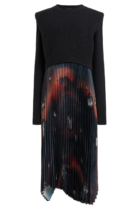 LEIA MOONAGE DRESS BLACK/FIRE RED by AllSaints