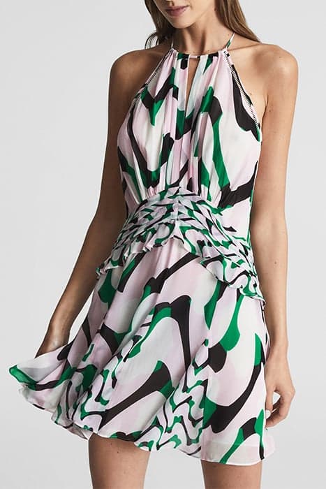 BELLE-RESORT PRINT SLESS GREEN/PINK by Reiss