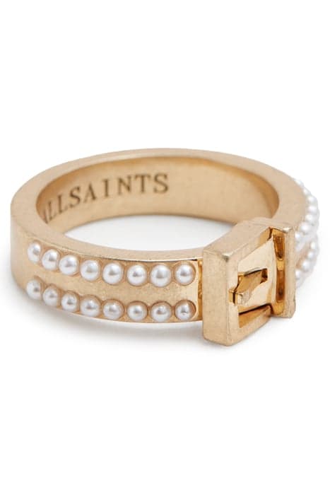 BREA BEAD BCKLE RING WARM BRASS/WHITE by AllSaints