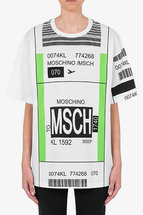 MOSCHINO AIRPORT TAG T-SHIRT WHITE by Moschino