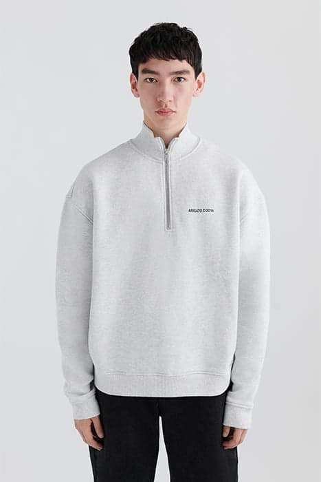 MONOGRAM HALF-ZIP SWEATSHIRT GREY by Axel Arigato