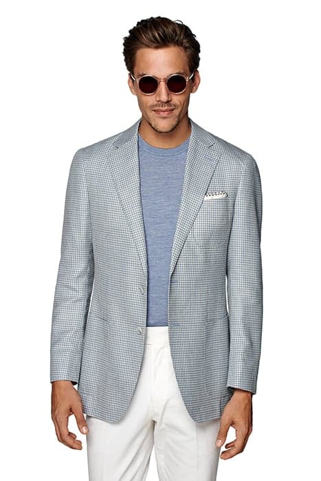 JACKET-L.BLUE-HOUNDSTOOTH LIGHT BLUE by Suitsupply