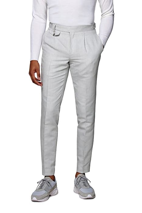 LIGHT GREY PLEATED BRENTWOOD TROUSERS LIGHT GREY by Suitsupply