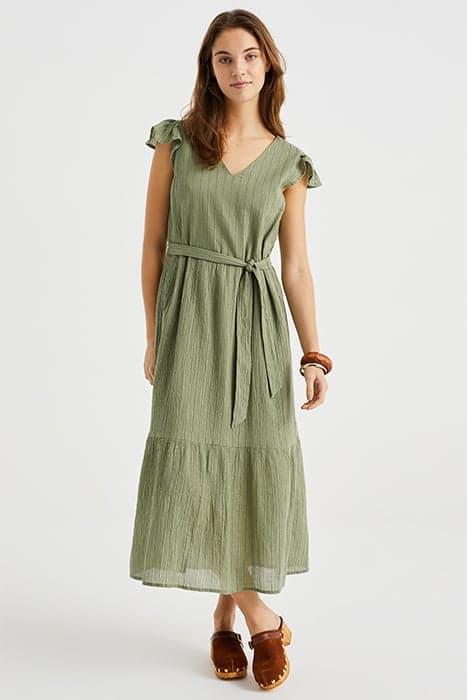 DRESS MID LENGTH OLIVE GREEN by WE Fashion