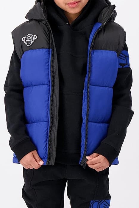 JR PEEK BODYWARMER BLUE by Black Bananas