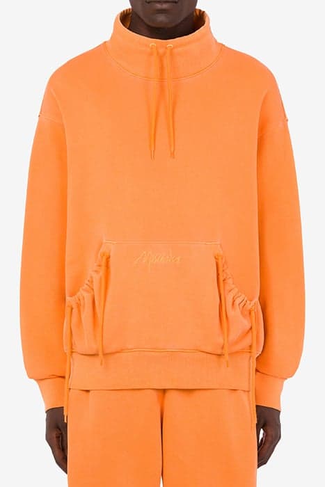 SIGNATURE LOGO FADED COTTON SWEATSHIRT ORANGE by Moschino