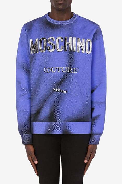 SHADOWS PRINT COTTON SWEATSHIRT BLUE by Moschino