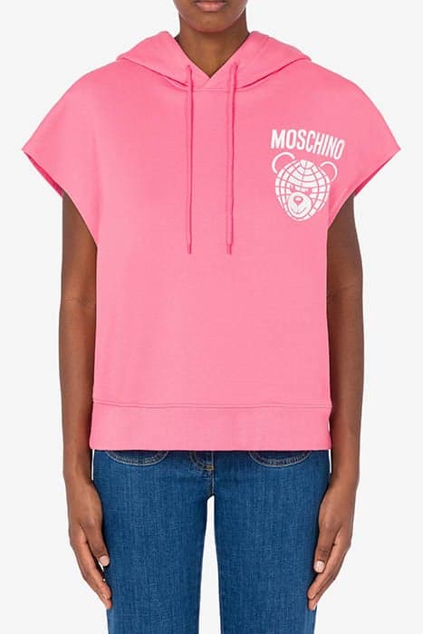 MOSCHINO TEDDY BEAR SLEEVELESS SWEATSHIRT PINK by Moschino