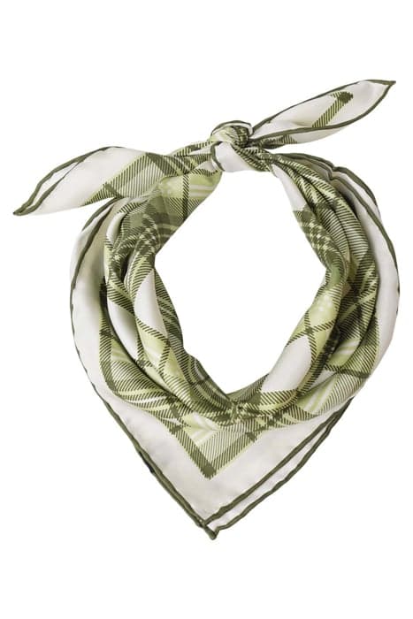 SILK SCARF SQUARED GREEN CHECKERED GREEN by Mucho Gusto