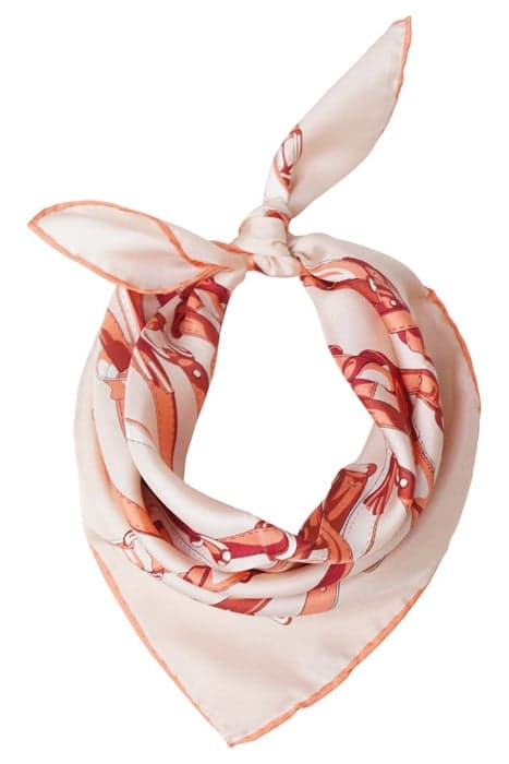 SILK SQUARED SCARF BEIGE SALMON BELTS BEIGE, SALMON by Mucho Gusto