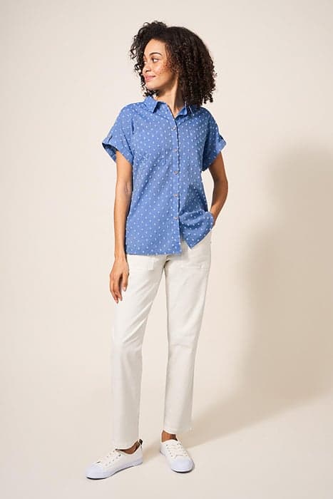 ELLA ORGANIC COTTON SHIRT BLUE MULTI by White Stuff