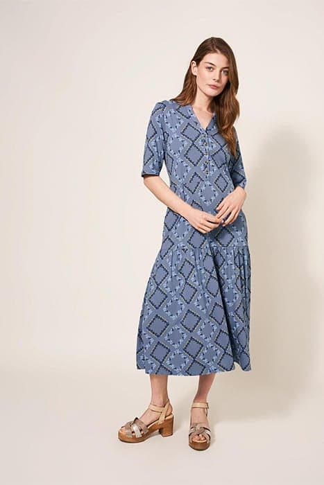 SABINA JERSEY DRESS BLUE MULTI by White Stuff