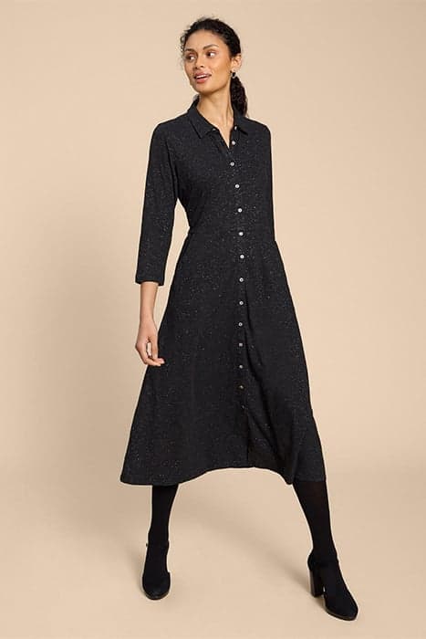 RUA SPARKLE JERSEY SHIRT DRESS CHARCOAL GREY by White Stuff