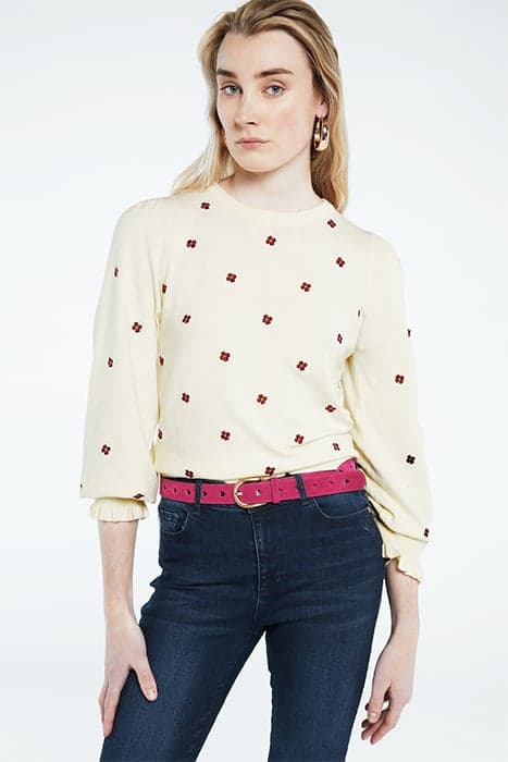 HOLLY PULLOVER CREAM WHITE/AUBERGIN by Fabienne Chapot