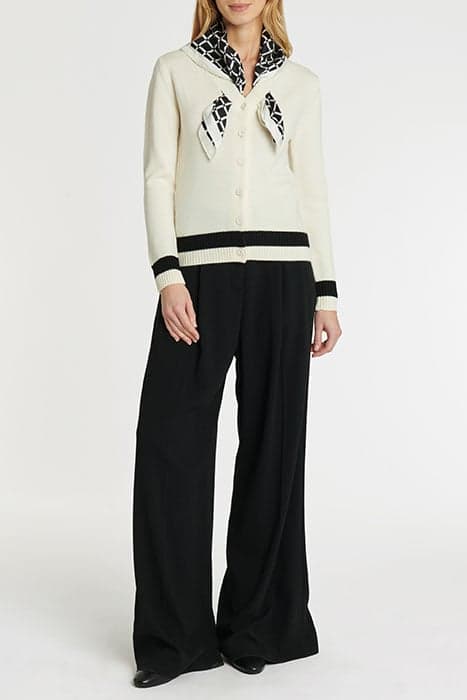 MERINOS CARDIGAN OFF WHITE / BLACK by Paule Ka