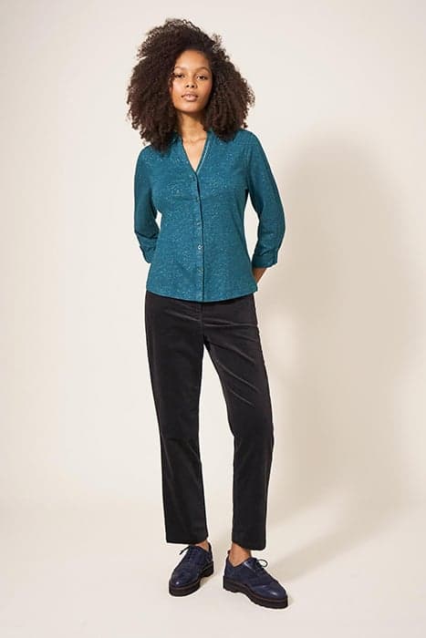 ANNIE SPARKLE JERSEY SHIRT DARK TEAL by White Stuff