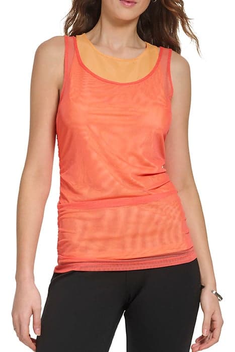 S/L DBL LAYER MESH T PERSIMN/CANTELP by DKNY