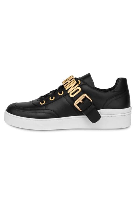 LETTERING LOGO CALFSKIN SNEAKERS BLACK by Moschino