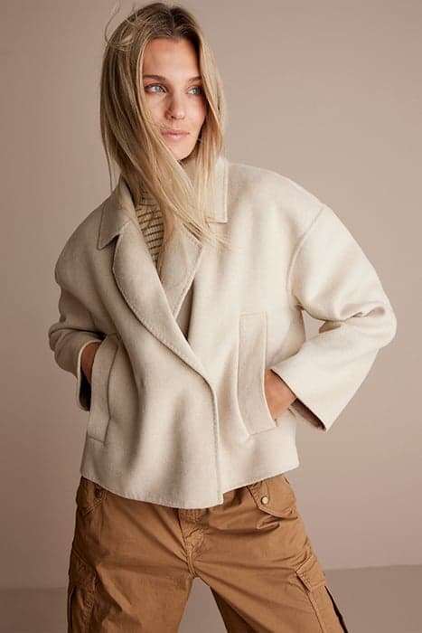 WOOL JACKET WOOL CLASSIC IVORY by Summum Woman