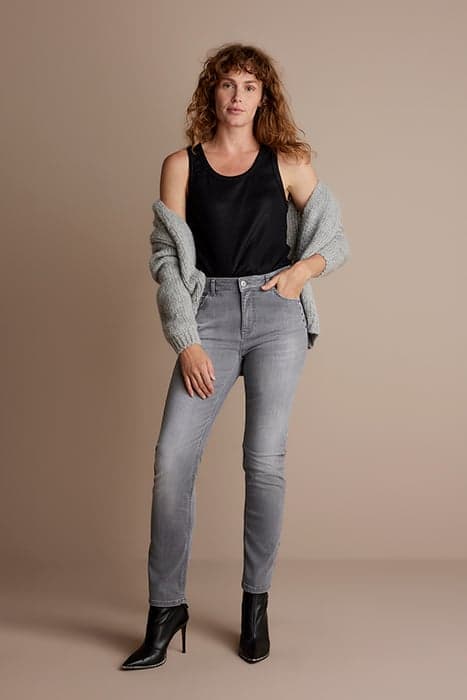 NOVA SKINNY JEANS GREY STRETCH DENIM GREY DENIM by Summum Woman