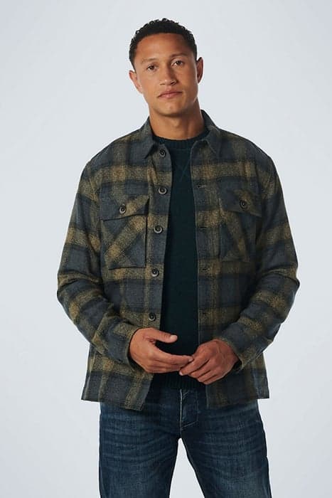 OVERSHIRT BUTTON CLOSURE CHECK ARMY by No Excess